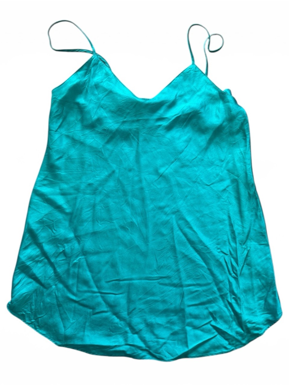 Satin Teal Slip Tank Top